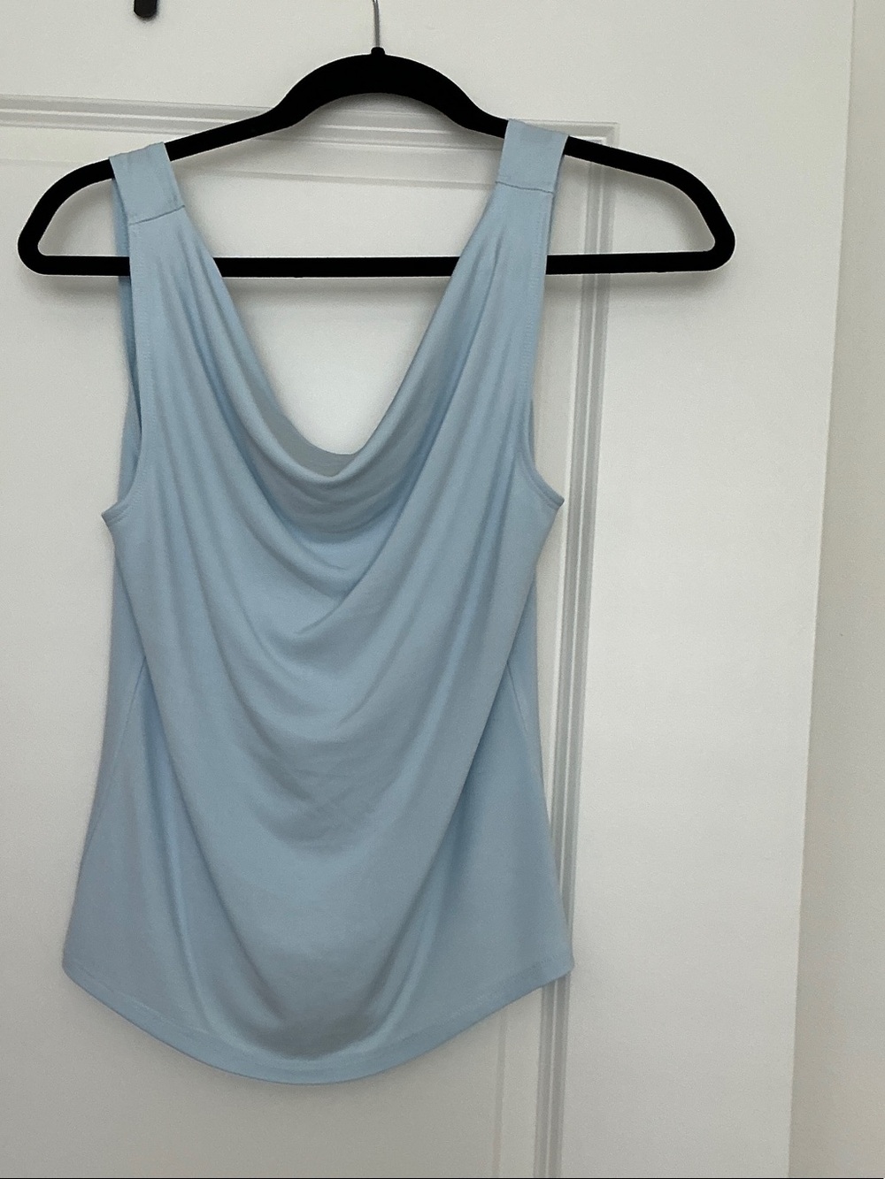 Wayf Light Blue Draped Cowl Neck Sleeveless Top
